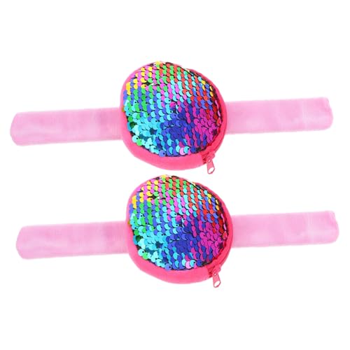 HONMEET 2 Stück Slap Armbänder mit Pailletten Kreative Münzbörsen Handgelenkbänder für Party mitgebsel Weiche Cartoon Klatscharmbänder Sicher und Bequem für Jungen und Mädchen von HONMEET