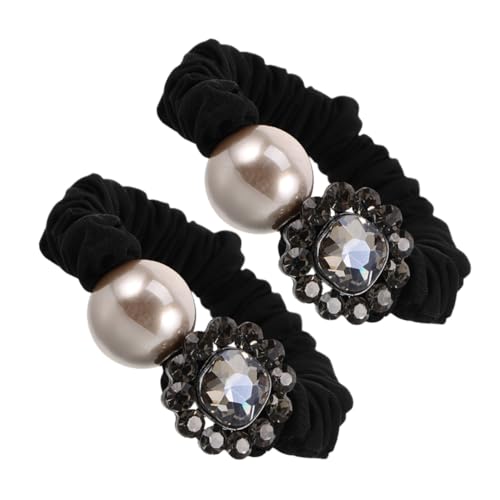 HONMEET 2stücke Strass-haarseil Aus Weichem Glitzernde Haargummis Für Pferdeschwanzhalter Haarschmuck Für Frauen Und Mädchen Elastische Haargummis Für Verschiedene Frisuren von HONMEET