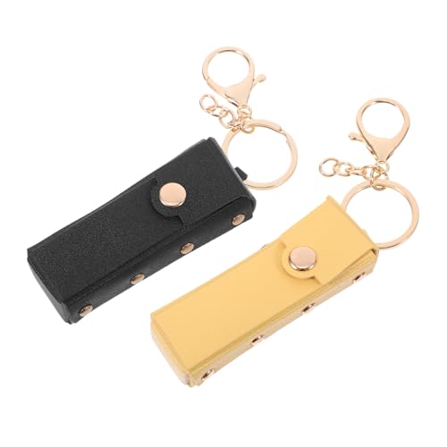 HONMEET 2 Stück Teiliges Lippenstift Schlüsselanhänger aus Künstlichem Leder Langlebig und Tragbar Lippenstifthülle für Damen für Reisen Party Wandern Praktische Kosmetiktasche für HONMEET 2 Stück Teiliges Lippenstift Schlüsselanhänger aus Künstlichem Leder Langlebig und Tragbar Lippenstifthülle für Damen für Reisen Party Wandern Praktische Kosmetiktasche für von HONMEET
