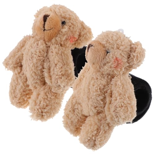 HONMEET 2 Stück Teiliges Niedliche Cartoon Slap Armbänder aus Weichem Plüsch mit Bärendesign Hautfreundlich Sichere Kinderarmbänder als Partygeschenk für Alltagsspielspaß von HONMEET
