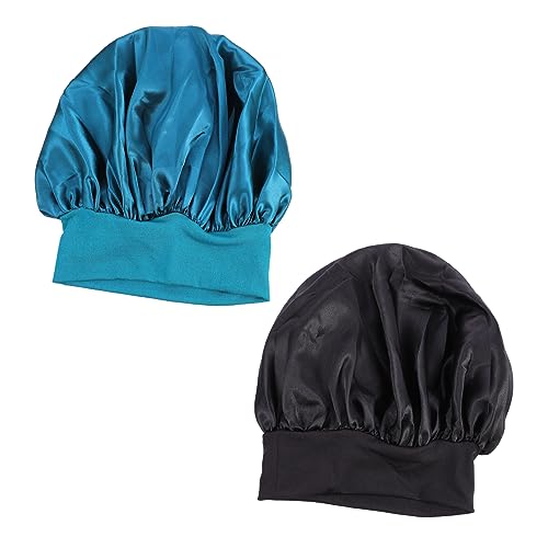 HONMEET 2 Stücke Schlaf Hut Haar Pflege Kappe Nacht Schlafen Kappe Abdeckung Für Frauen Weiche Glänzende Reibung von HONMEET