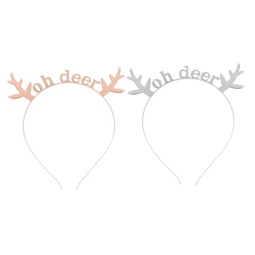 HONMEET 2 Stücke Weihnachten Theme Dekorative Haare Legierung Geweih Brief Kopfschmuck Stirnband von HONMEET