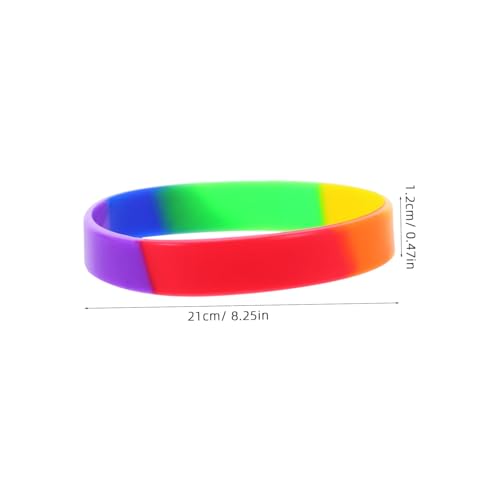 HONMEET 20 Stück Bunte Silikonarmbänder Rainbow Wristbands für Pride Month Flexibel Unisex Armbänder für Party Cosplay und Sport Erwachsene von HONMEET