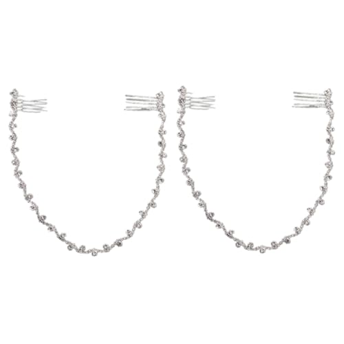 HONMEET 2stücke Braut Haarschmuck Mit Kristallen Elegante Kette Haarspange Für Hochzeiten Romantischer Schmuck Für Bräute Und Besondere Anlässe Verführerische Haardeko Für Perfekten von HONMEET