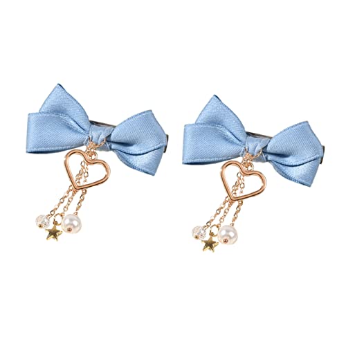 HONMEET 2stücke Mädchen Haarschleifen Clips Mit Quasten Bunte Haarspangen Für Kostüme Und Partys Für Geburtstagsfeiern Schulaktivitäten Und Weihnachtsfeiern von HONMEET