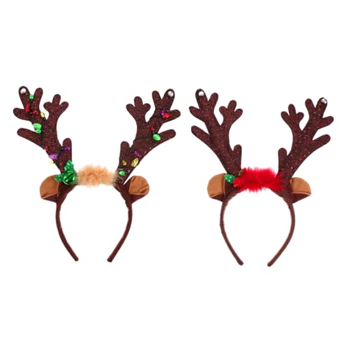 HONMEET Weihnachtliches Geweih-kopfstück Mit Licht Und Glöckchen-stirnband Süß Und Modisch Für Festival-haare von HONMEET
