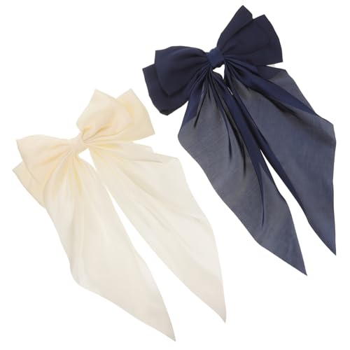 HONMEET 2er-set Große Haarspangen mit Schleife Haarspangen Aus Seidenband Haarschmuck für Damen von HONMEET