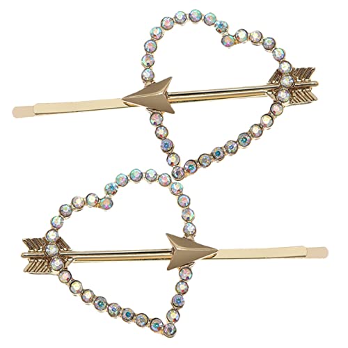 HONMEET 2 Stücke Frauen Clip Top Clip Für Haar Strass Herz Haar Pin Dekorative Bobby Haar Zubehör von HONMEET