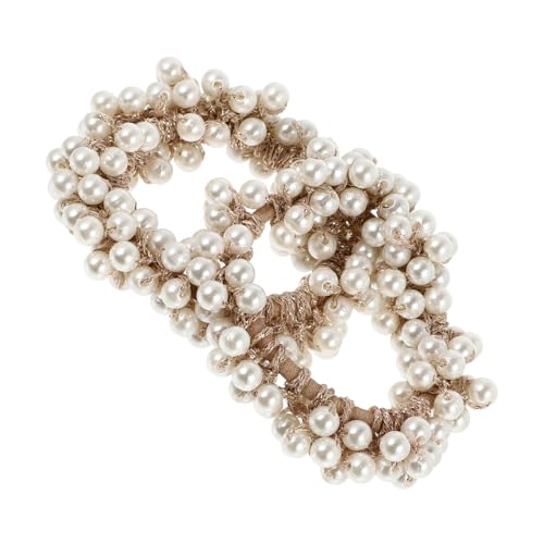 HONMEET 2stücke Perlen Haarschmuck Für Frauen Dekoratives Haarseil Schlichter Haarring Kopfbedeckung Für Mädchen Und Damen Leicht Anzuwendendes Haarornament Mit Perlen Und Häkel-design von HONMEET