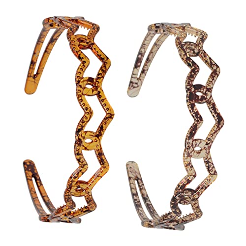 HONMEET 2St Stirnband mit gezahntem Ausschnitt Kettendekor Stirnbänder für Herren frauen kopfschmuck abschmink haarband make up haarband hairpins stylischer Haarreif frauen stirnbänder Stk von HONMEET