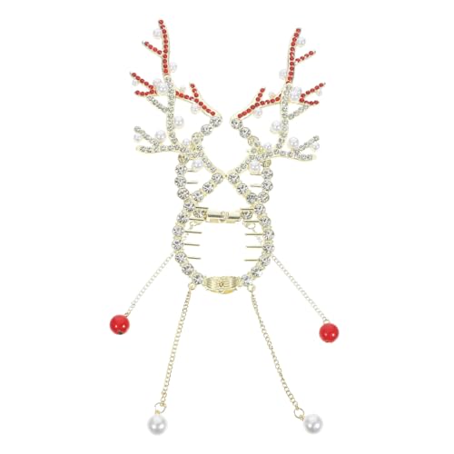 HONMEET 2er Satz Metall Rentier Haarspangen Weihnachtliche Pferdeschwanz Clips Für Frauen Haarklammern Für Dünn Haar von HONMEET