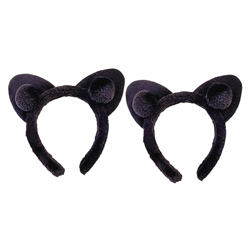 HONMEET 2stücke Katzenohren Stirnband Tiere Ohren Haarreifen Make-up Haarband Elastisch Cosplay Accessoire von HONMEET