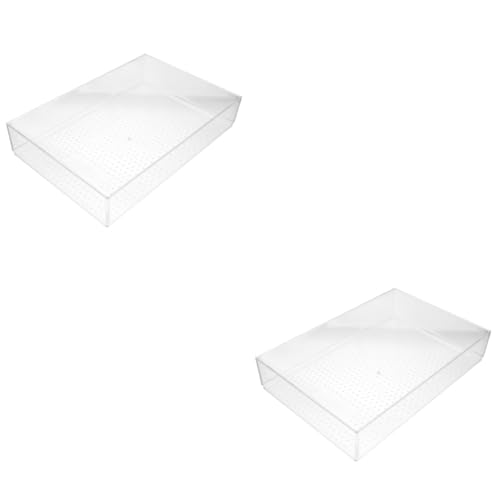 HONMEET 2er-box Schubladenaufbewahrung Tischkühlschrank Aufbewahrungsschubladen Organizer Für Schreibtischschubladen Organizer Für Make-up-pinsel Stapelbare Ablageschalen Klar Plastik von HONMEET