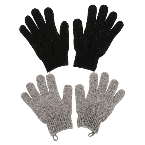 HONMEET 2paare Peeling-handschuhe Badehandschuhe Für Körperpeeling Duschhandschuhe Aus Naturmaterial Für Sanfte Hautreinigung Für Männer Und Frauen von HONMEET