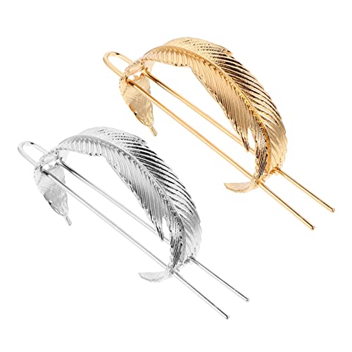 HONMEET 2stücke Vintage Alloy Haarspangen Mit Blattdesign Und Silber Elegante Haarschmuck Für Frauen Für Besondere Anlässe Und Alltagsstylings von HONMEET
