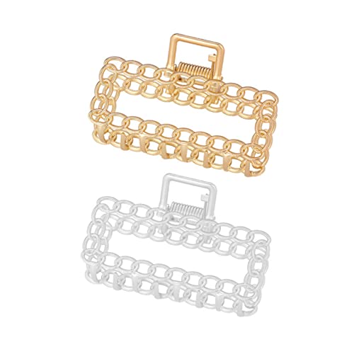 HONMEET 2stücke Elegante Ketten-haarspangen Für Damen Mattschwarze Und Mattsilberne Haarclips Starke Haarklammern Für Dünnes Und Dickes Haar Praktischer Haaraccessoire Für Jeden von HONMEET