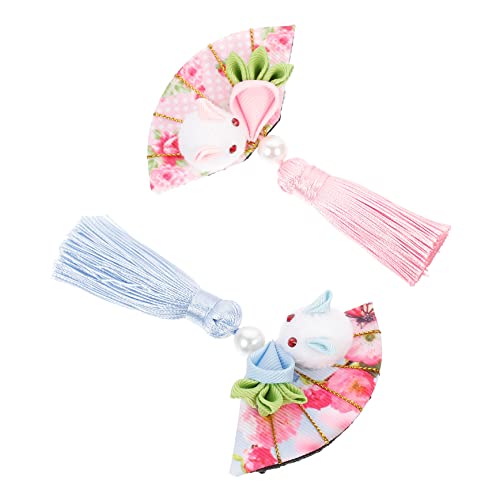 HONMEET 2stücke Kimono Haarschmuck Mit Hasen Und Karottenmotiv Für Hochzeiten Cosplay Und Ostern Elegante Quaste Haarspangen Für Mädchen Und Frauen von HONMEET