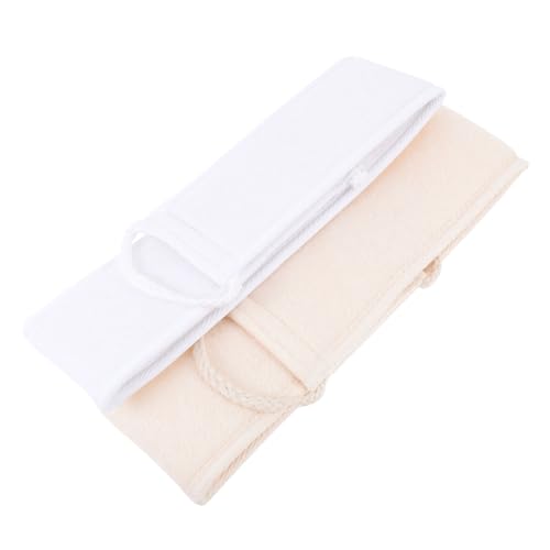 HONMEET 2stücke Exfolierende Rub-badetücher Für Rückenreinigung Doppelseitige Luffa-waschtücher Beige Und Duschzubehör Für Männer Und von HONMEET