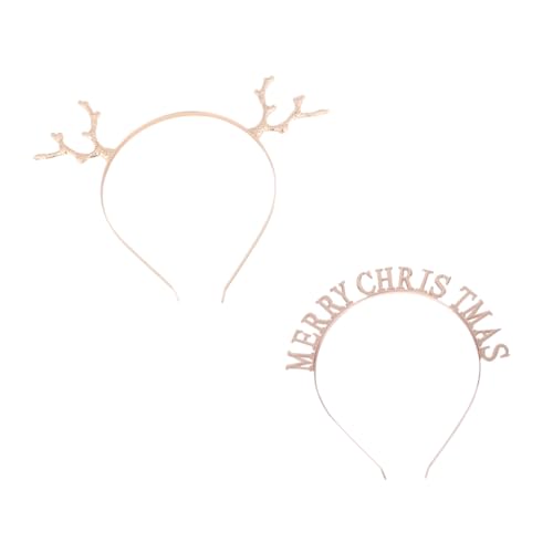 HONMEET 2 Stück Geweih Kopfschmuck Weihnachts Stirnband Buchstaben-kopfschmuck Aus Legierung von HONMEET