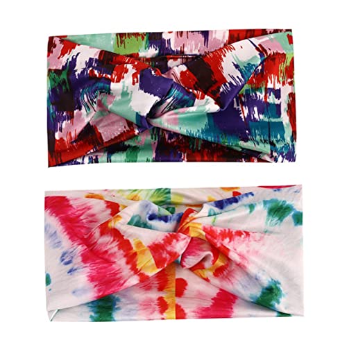 HONMEET 2stücke Bunte Sport-stirnbänder Für Elastische Schweißbänder Breites Fitness-haarband Schnell Trocknend Und Schweißabsorbierend Für Yoga Workout Und von HONMEET