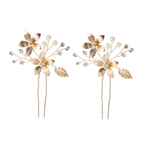 HONMEET 2stücke Goldfarbene Braut-haarnadeln Im Blüten-design U-form Haarschmuck Für Elegante Hochzeiten Und Besondere Anlässe Haaraccessoires Für Frauen HONMEET 2stücke Goldfarbene Braut-haarnadeln Im Blüten-design U-form Haarschmuck Für Elegante Hochzeiten Und Besondere Anlässe Haaraccessoires Für Frauen von HONMEET