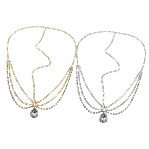 HONMEET 2stücke Kopfkette Kristall Kopfstück Für Frauen Mädchen Mit Anhänger Stirnband Für Hochzeit Party Geburtstag Valentinstag Weihnachten von HONMEET