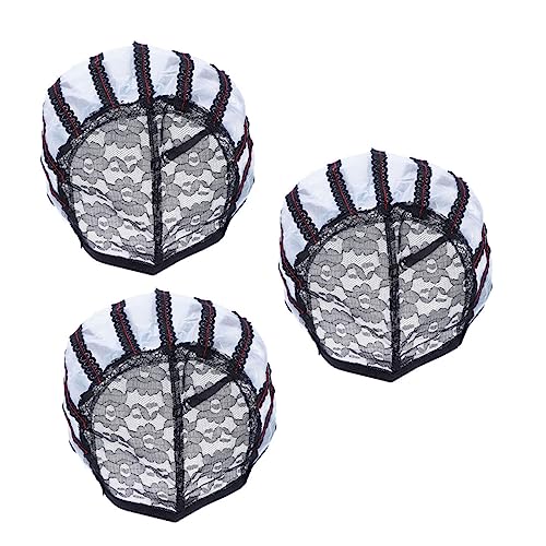 HONMEET Perückenkappe Perücken-haarnetz 3 Stück Elastische Perücken-spitzennetz-mütze Friseurzubehör von HONMEET
