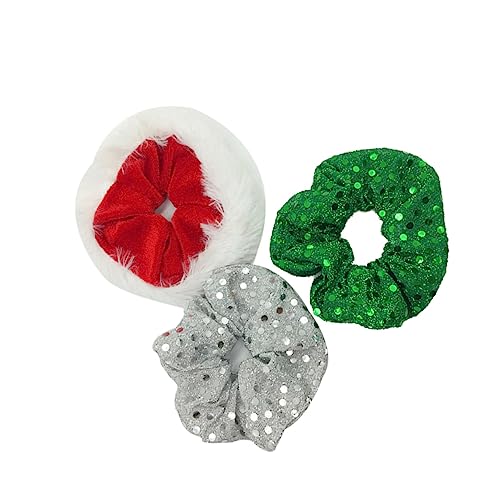 HONMEET 3stücke Weihnachts Haargummis Mit Ponytail Für Und Mädchen Elastische Haarbänder Für Festliche Anlässe Haarschmuck-accessoires von HONMEET