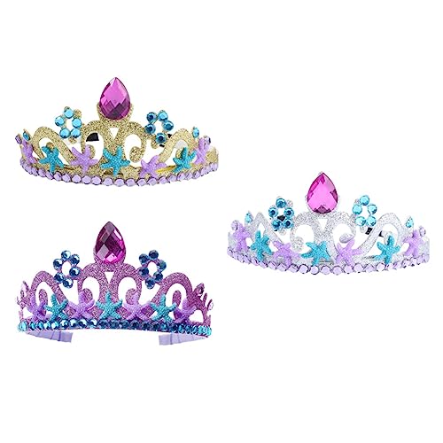 HONMEET Kronen-haarband-set 3-teilig Kronen-stirnbänder Für Geburtstagsfeiern Von Jungen Und Mädchen Kopfbedeckung Für Prinzessinnen von HONMEET