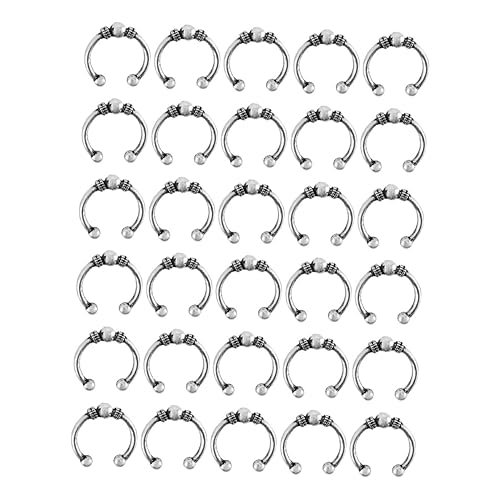 HONMEET 30 Stück Teiliges Dreadlocks Ringe Metall Haarspangen Haarschmuck für Zöpfe Dekorative Accessoires für Party Hochzeit und Fashion Events von HONMEET