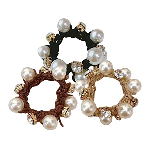 HONMEET Perlenhaarseile Haarringe Und Haargummis Für Damen Elastische Haarhalter Mit Perlen Elegante Kopfschmuck Für Mädchen von HONMEET