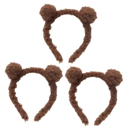 HONMEET 3St Kinderplüsch Haarband kinder haarschmuck hair accessories for Niedlicher Haarschmuck Stirnband mit Tierohren lustiger Haarreif Haare Ohren Kopf Plüschball von HONMEET