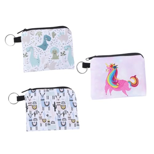 HONMEET 3stücke Cartoon Kosmetiktaschen wasserdichte Tiermuster Geldbörsen Für Damen Für Make-up Schlüssel Und Persönliche Gegenstände von HONMEET