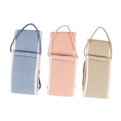 HONMEET 3-teiliges Rückenschrubber-badetuch Aus Pflanzenfasern mit Rückenreibriemen Zum Peeling von HONMEET