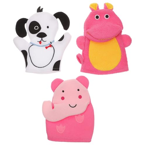 HONMEET 3stücke Teiliges Cartoon Tierform Waschhandschuhe Sanfte Und Effektive Badewäsche Für Kleinkinder Für Mädchen Und Kleinkinder Verwendung Und Dusche von HONMEET