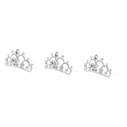 HONMEET 3st Haarkamm Mit Kristallkrone Haarspangen Für Mädchen Geburtstagskrone Brautkrone Haarschmuck Aus Strass Haarschmuck Für Blumenmädchen Braut-tiara Mini-kamm Weiß Legierung Strass von HONMEET