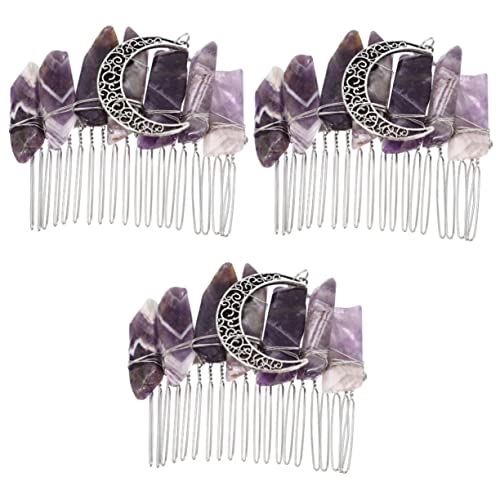 HONMEET 3st Haarkamm Mit Kristallkrone Hochzeitsdekoration Strass-haarspangen Für Frauen Haarkamm Kristall Haarschmuck Für Frauen Haarschmuck Strass Amethyst Violett Mode Damen von HONMEET