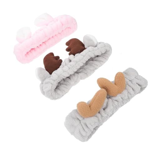 HONMEET 3stücke Elastisches Stirnband Mit Tierohren Für Make-up Spa Und Dusche Haarband Zum Haare Sammeln von HONMEET
