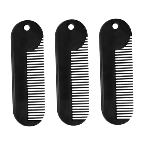 HONMEET 3stücke Zinklegierung Bartkamm Robuster Tragbarer Haarkamm Für Herren Für Bart Und Haarstyling Kompakte Friseurhilfe Schwarz von HONMEET