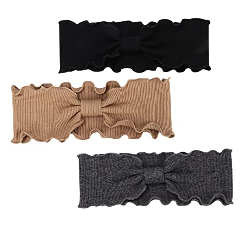 HONMEET 3stücke Stirnband Mit Gewellten Kanten Und Schleife Elastisches Sport-stirnbänd Für Yoga Und Fitness Geeignet Für Damen Im Alltag von HONMEET