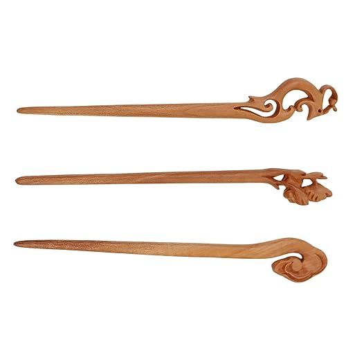 HONMEET 3stücke Haarnadeln Holz Haarstäbchen Chinesische Haar Stick Haarnadeln Haar Brötchen Halter Vintage Haarpin Für Frauen von HONMEET
