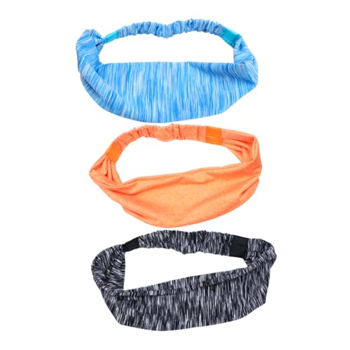 HONMEET 3stücke Teiliges Yoga-stirnband Für Damen Schweißabsorbierende Haarbänder Blau Orange Für Sport Fitness Und Freizeit One Für Maximalen Komfort von HONMEET