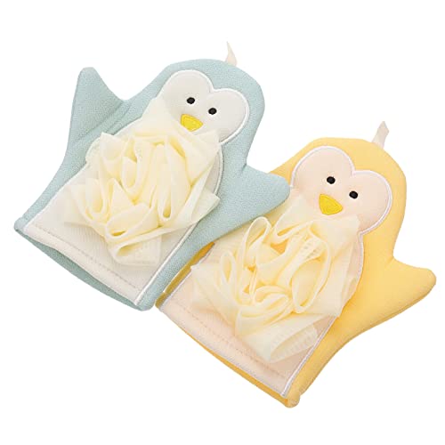 HONMEET 4 Stück Cartoon-badehandschuhe Körpertücher Duschhandschuh -waschlappen Körperwaschmittel Für Kinder Hautreinigungstuch Säuglingsfäustlinge Handpuppenbad Waschen Pflanzenfasern von HONMEET