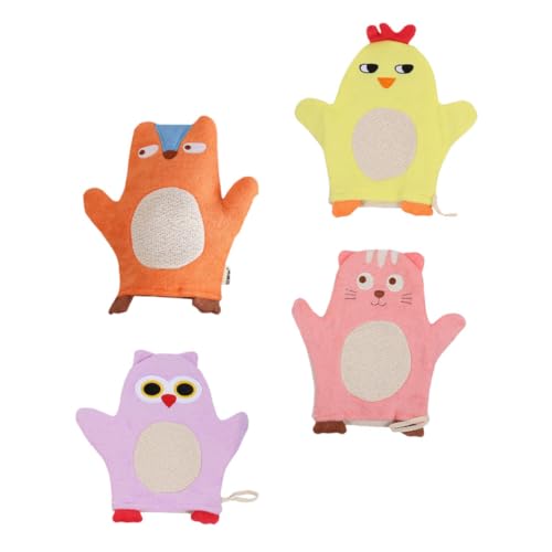 HONMEET 4 Stück Cartoon-tier-design Badehandschuhe Für Kinder Badetücher Massagen Und Reinigen Sanft von HONMEET