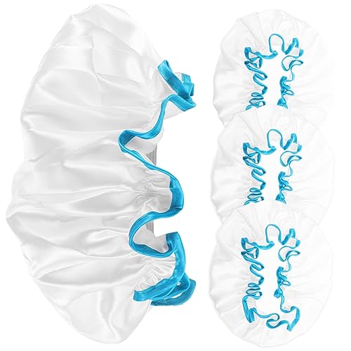 HONMEET 4stücke Badehaube Wiederverwendbar Für Damen Elastische Badekappe Haarschutz Zum Duschen Badehut Wiederverwendbar Badekappe Zum Baden Schutz Für Haar von HONMEET