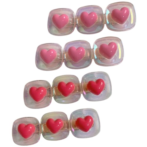 HONMEET 4stücke Herz Haarklammern Stilvolle Haarspangen Für Mädchen Und Für Hochzeiten Geburtstage Und Weihnachtsfeiern Pinke Und Rote Herzen von HONMEET