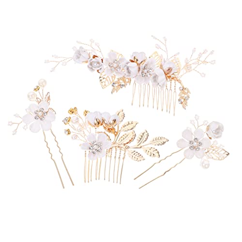 HONMEET Brautkopfschmuck Blumen-haarkamm Haarnadel Hochzeitshaarschmuck 4 Stück Kopfbedeckung Für Anlässe von HONMEET