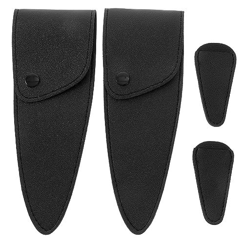 HONMEET 4 Stück Pu Scherenetui Scherenschutz Für Friseure Nähen Schwarz Ergonomisch Für Scheren Und Bastelbedarf von HONMEET