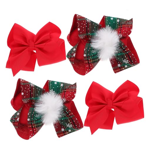 HONMEET Süßes Haarspangen-set 4-teilig Schleifen-clips für Mädchen Haar-accessoires für Weihnachten Schleifen für Mädchen von HONMEET