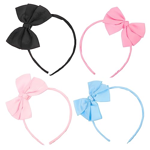 HONMEET 4stücke Großes Schleifen-stirnband Handgemachte Fashion Haarschmuck Für Damen Atmungsaktive Stoffhaarbänder Zufällige Stile Für Partys Und Freizeitaktivitäten von HONMEET